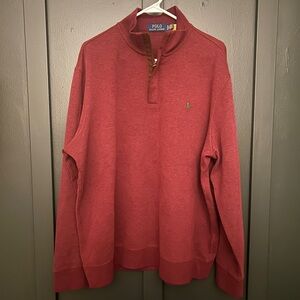Polo by Ralph Lauren Men's Zip Up Sweater in Rich Red